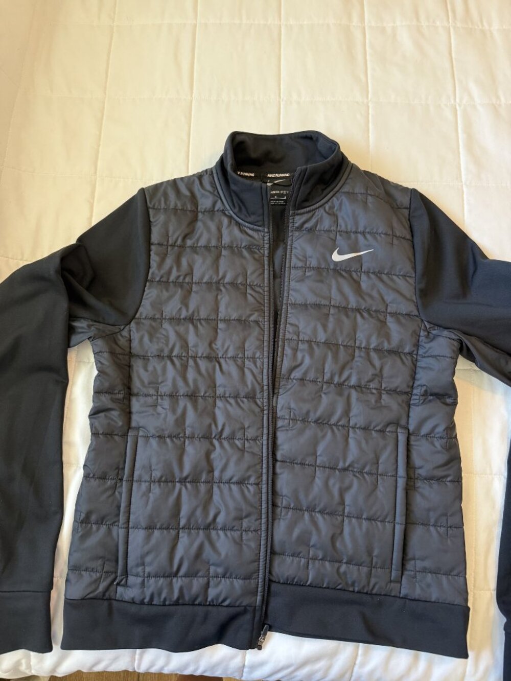 Nike Therma-FIT Women's Running Jacket Quilted Front Full Zip Charcoal M